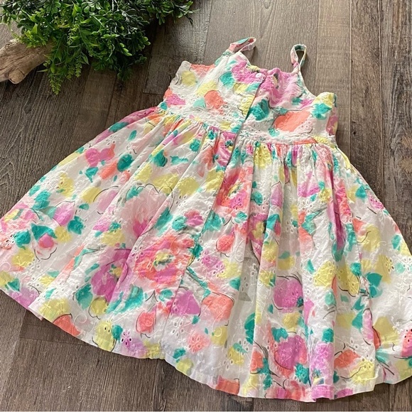 GYMBOREE 100% Cotton Abstract Floral A-Line Dress, Size 4 - Picture 4 of 8